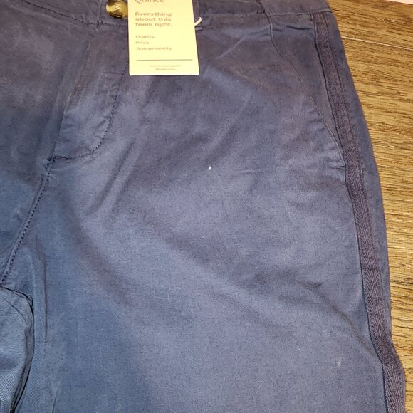 Quince Stretch Cotton Twill Girlfriend Chino Pants NWT Navy Size 24 - Picture 6 of 8